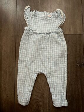 Cat & Jack Baby Girls' Gingham Sleeveless Romper- Sz: 6-9 months